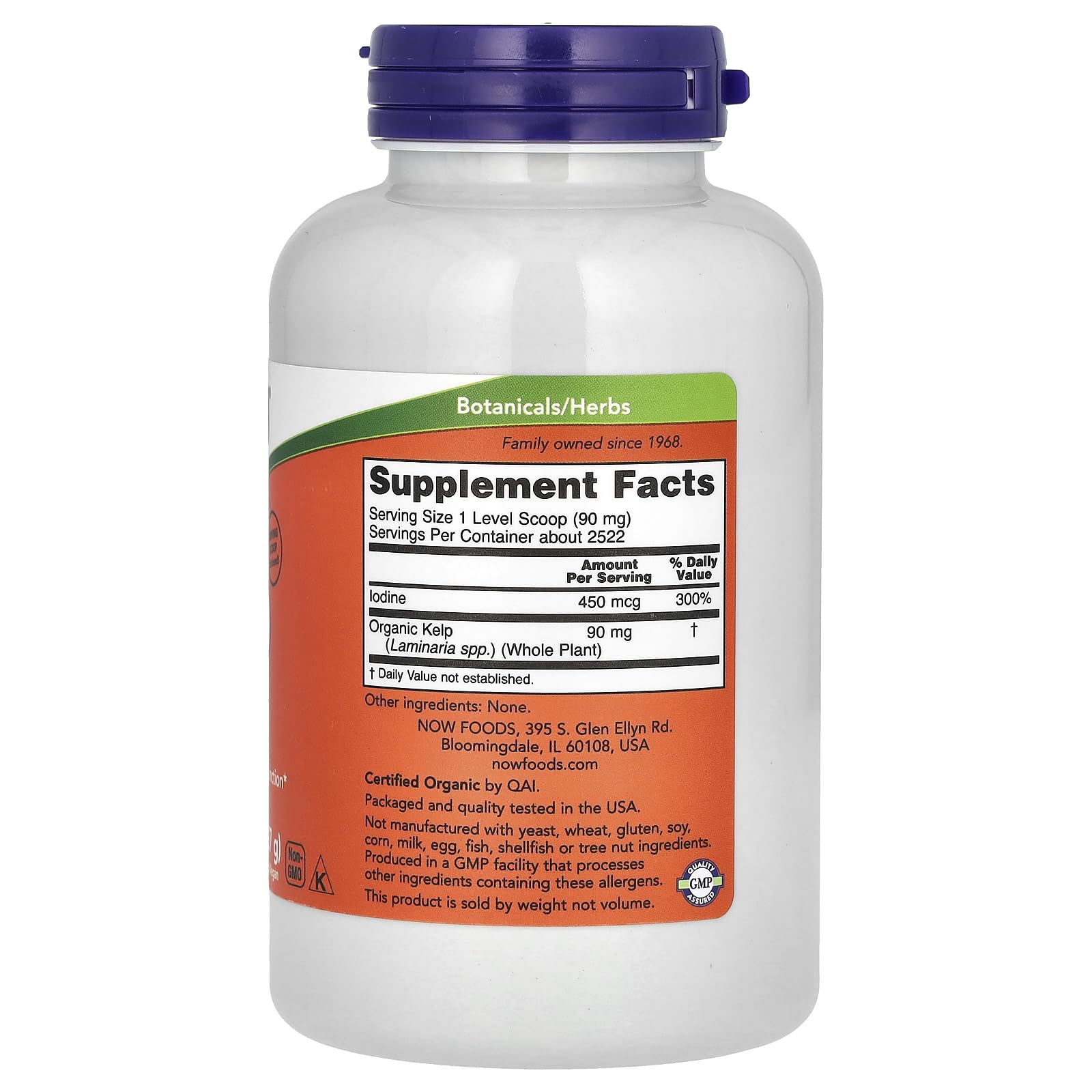 NOW Foods Kelp powder 8 oz packaging