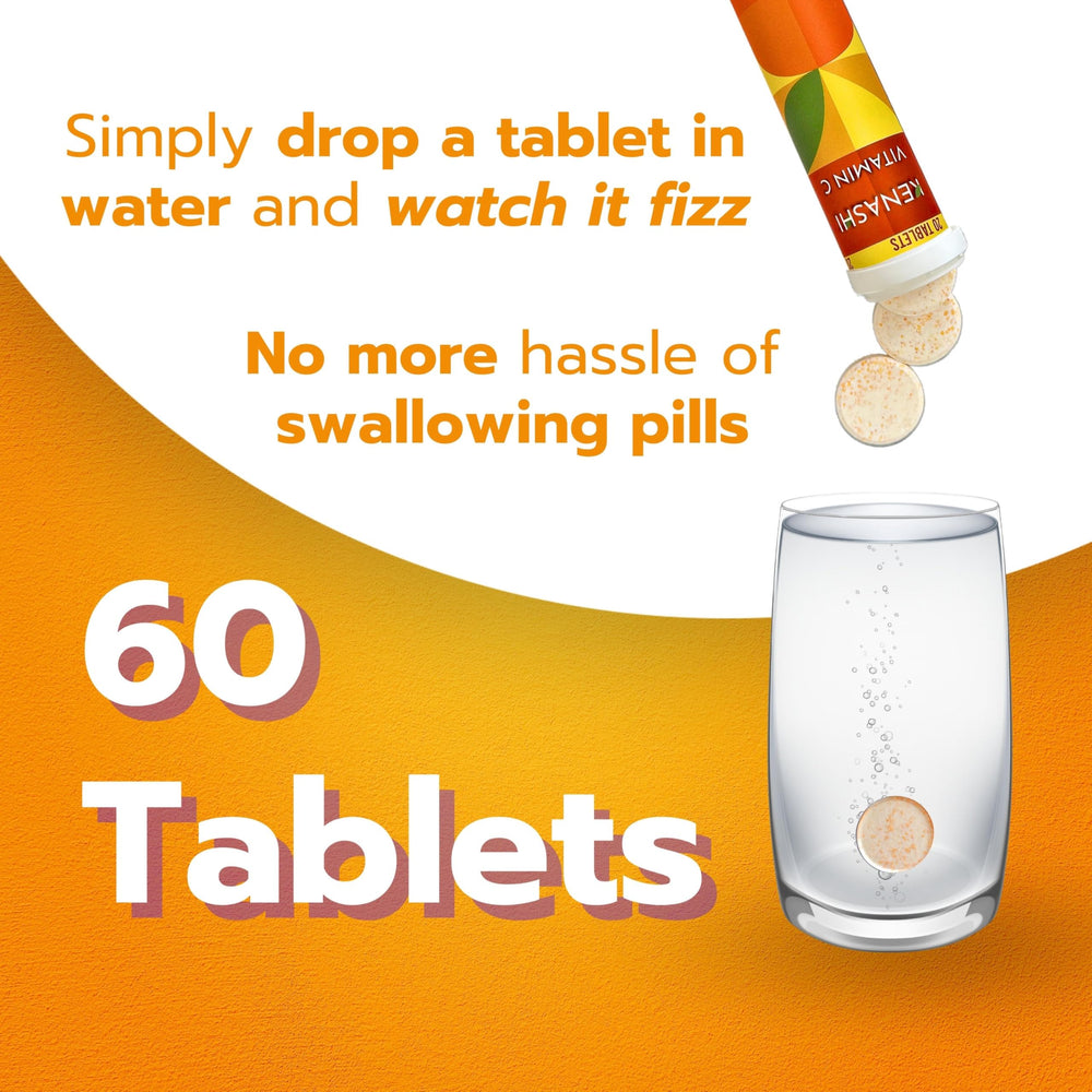 Effervescent tablet dissolving in a glass of water