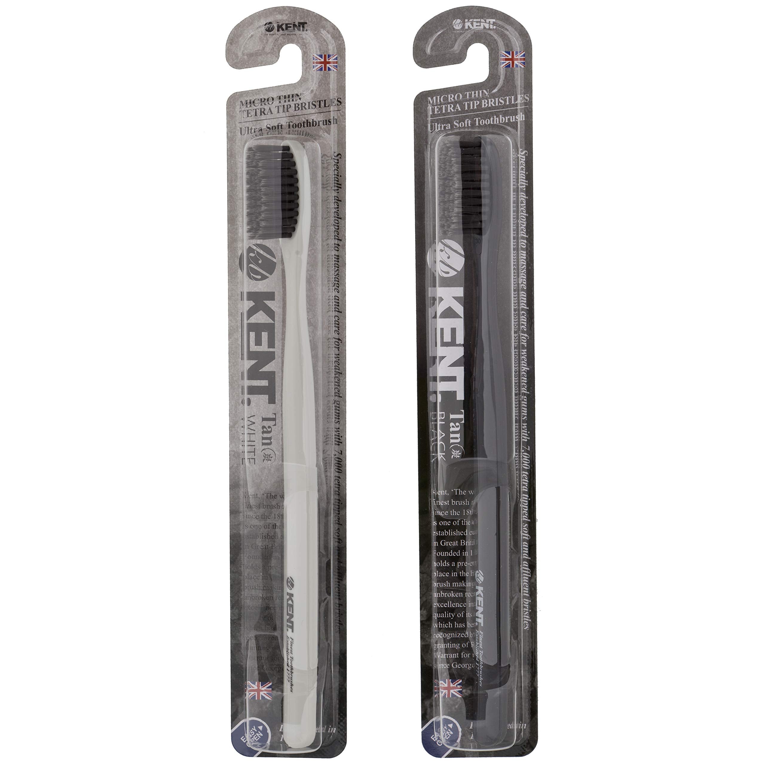 Close-up of slim charcoal toothbrush bristles