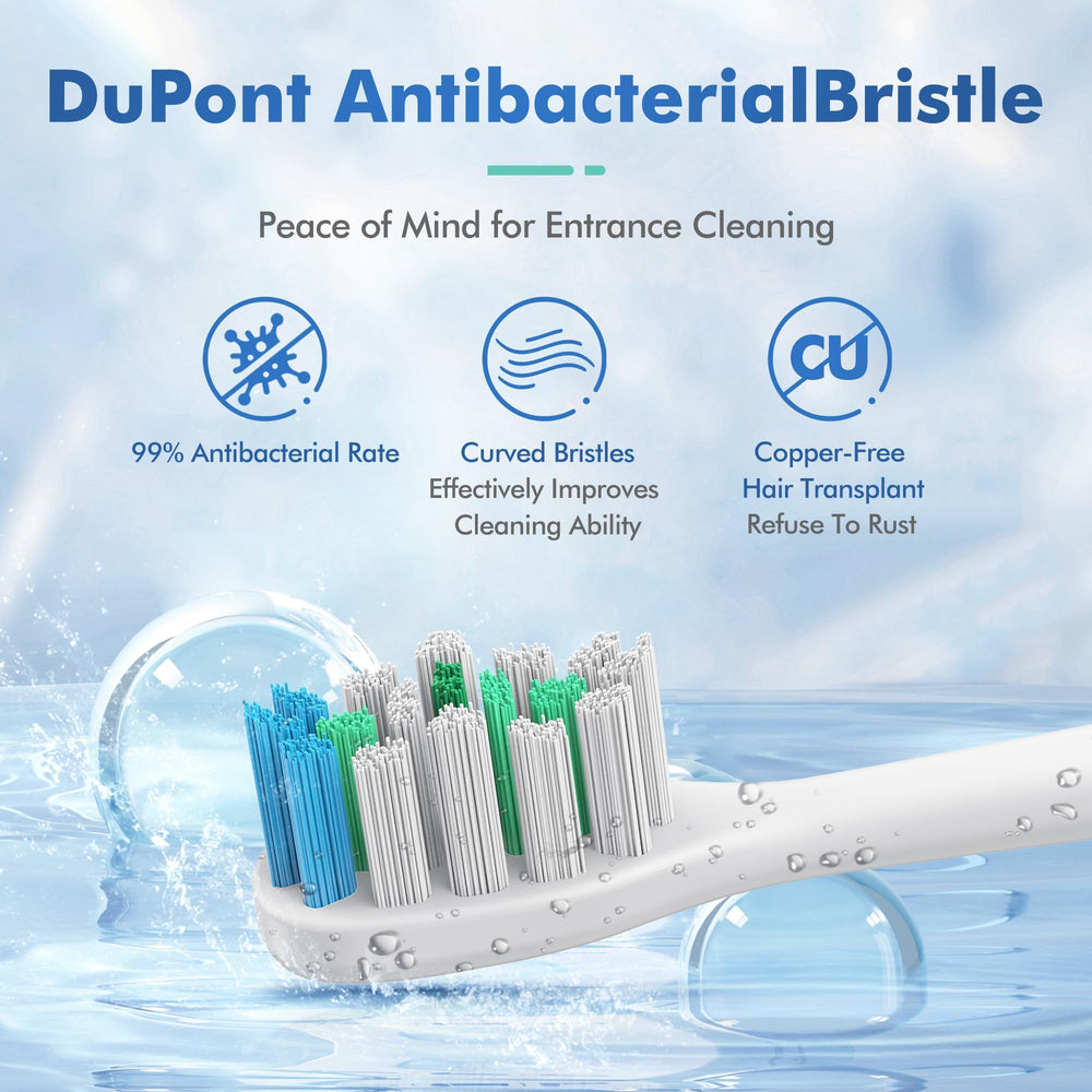 Eight replacement brush heads for Keosaa toothbrush