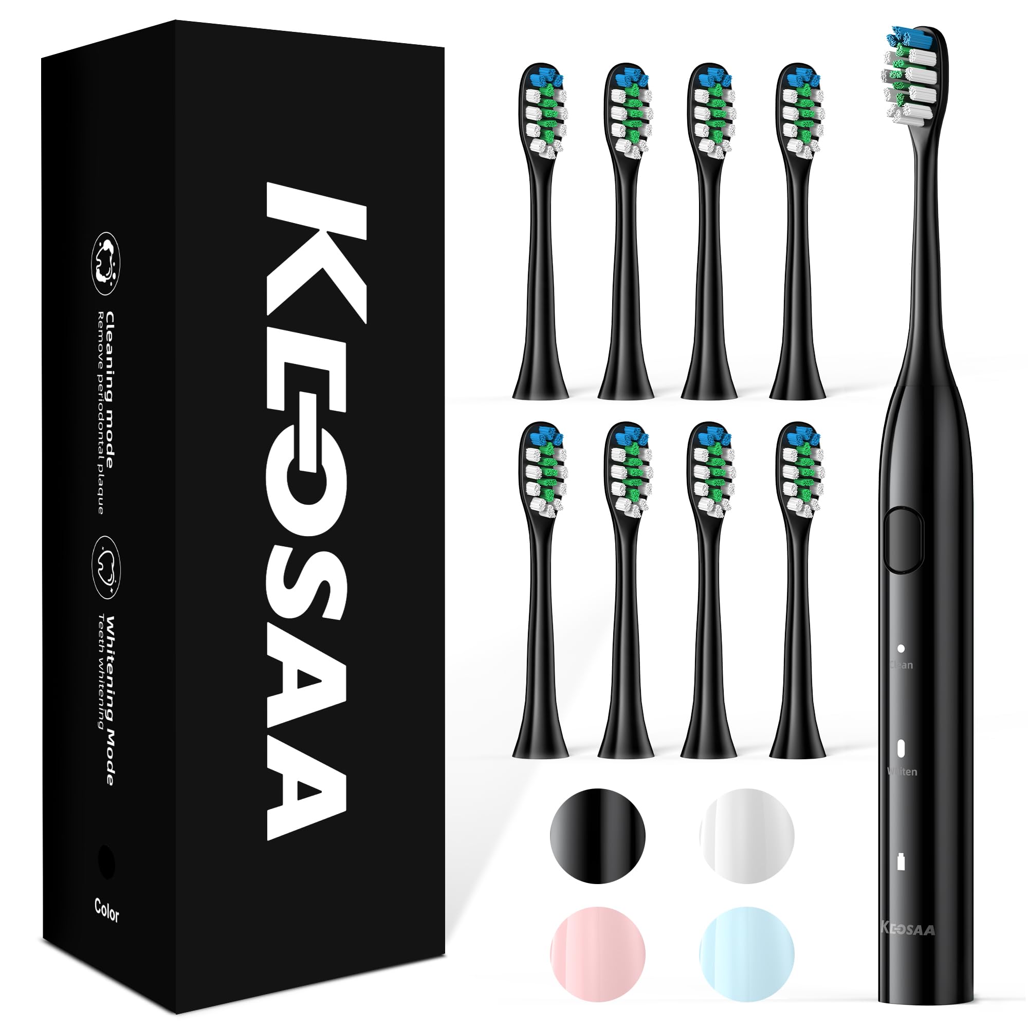 Keosaa ALB-927 electric toothbrush front view in black