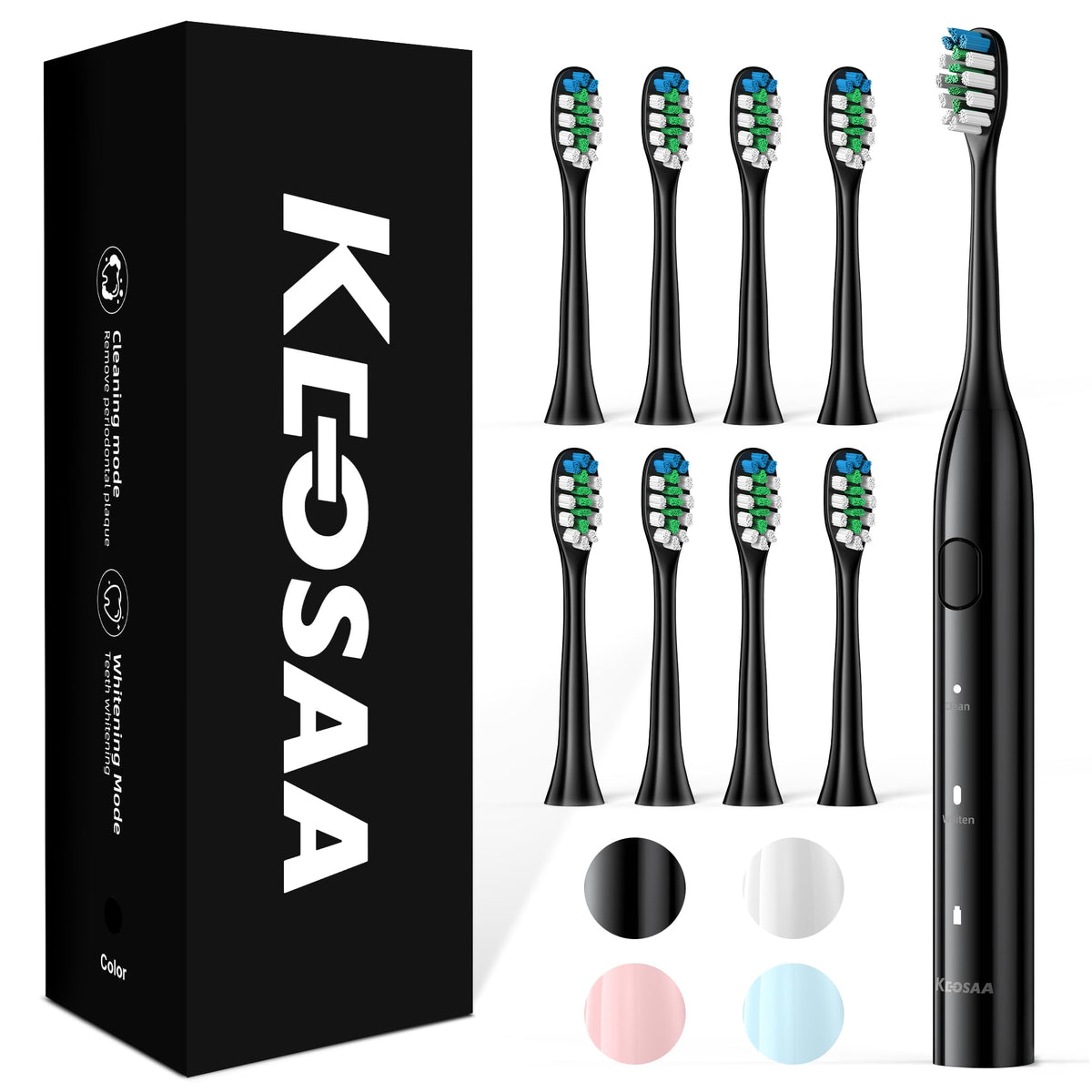 Keosaa ALB-927 electric toothbrush front view in black