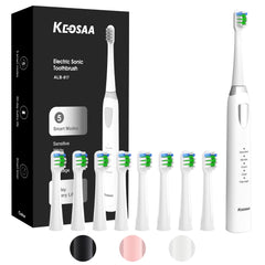 Keosaa Sonic Toothbrush ALB-817 with eight replaceable brush heads