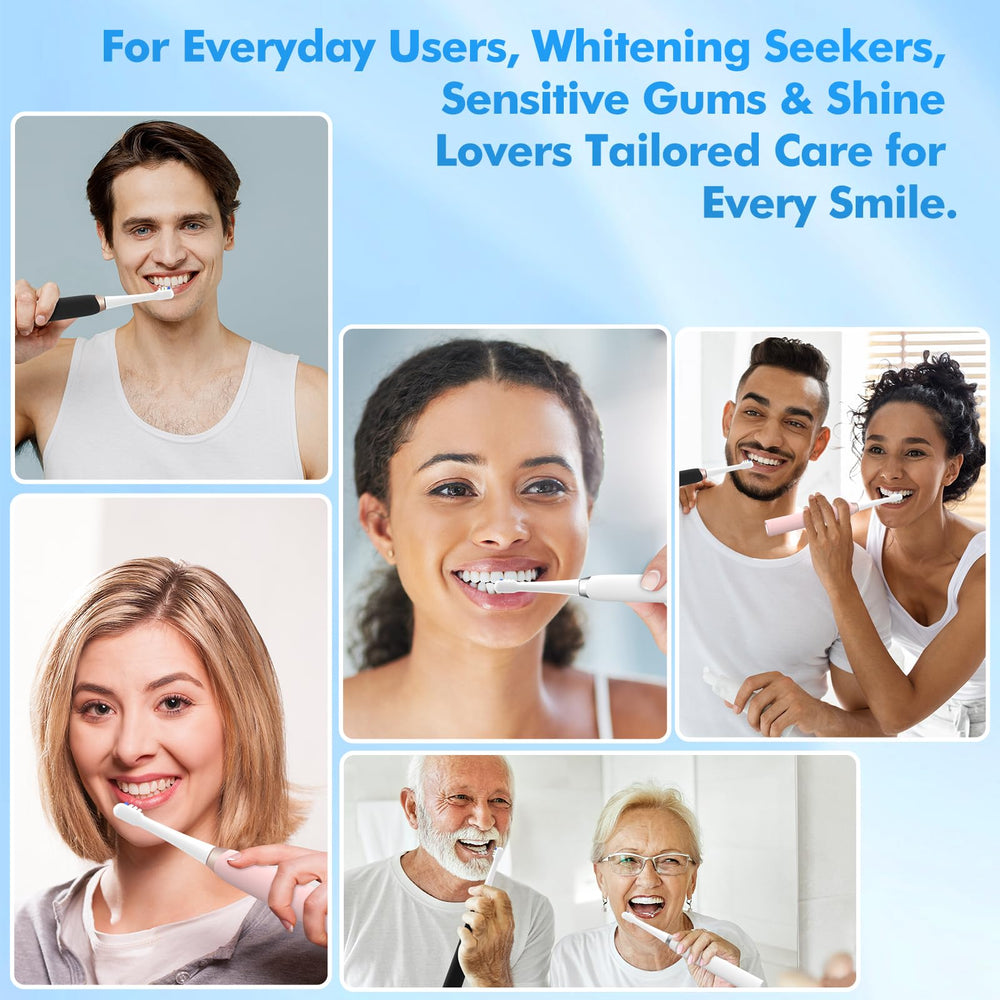 8 original brush heads included with Keosaa Sonic Toothbrush ALB-817