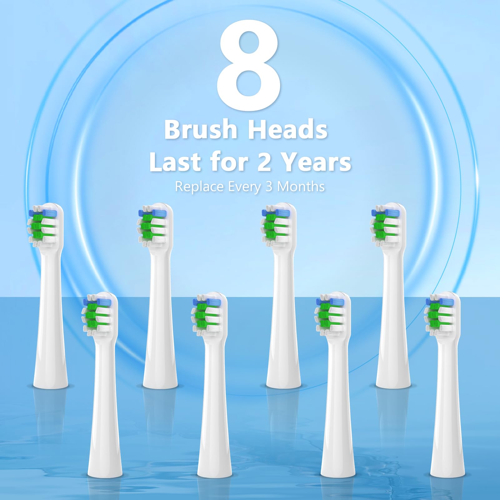 2-minute timer with 30-second intervals on Keosaa Sonic Toothbrush ALB-817
