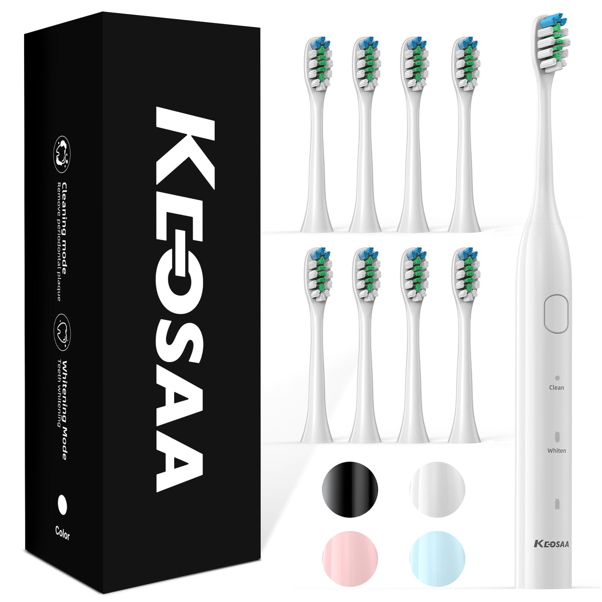 Keosaa Sonic Electric Toothbrush in white – front view