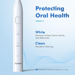 Keosaa Sonic Electric Toothbrush in white – side view