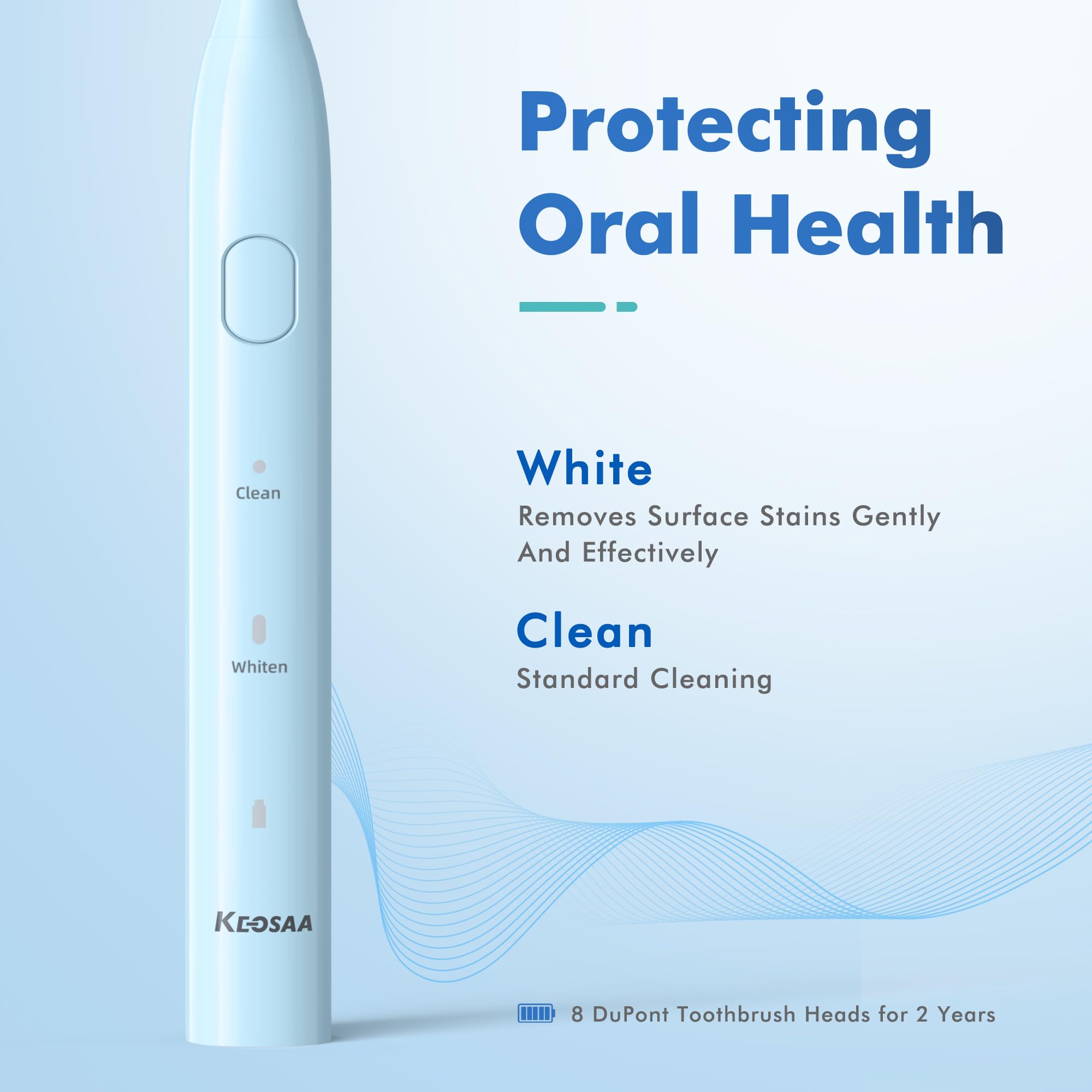 Keosaa Sonic Toothbrush blue side profile