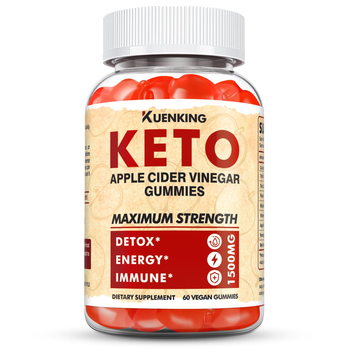 Keto ACV Gummies bottle front view on white
