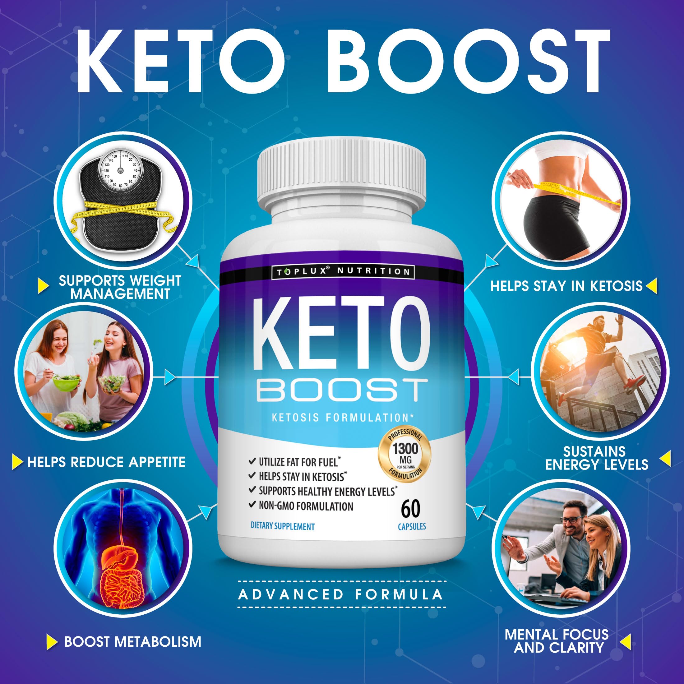 Keto Boost Diet Pills bottle back label with ingredients