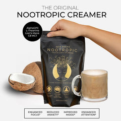 Creamy mushroom coffee prepared with Keto Brainz