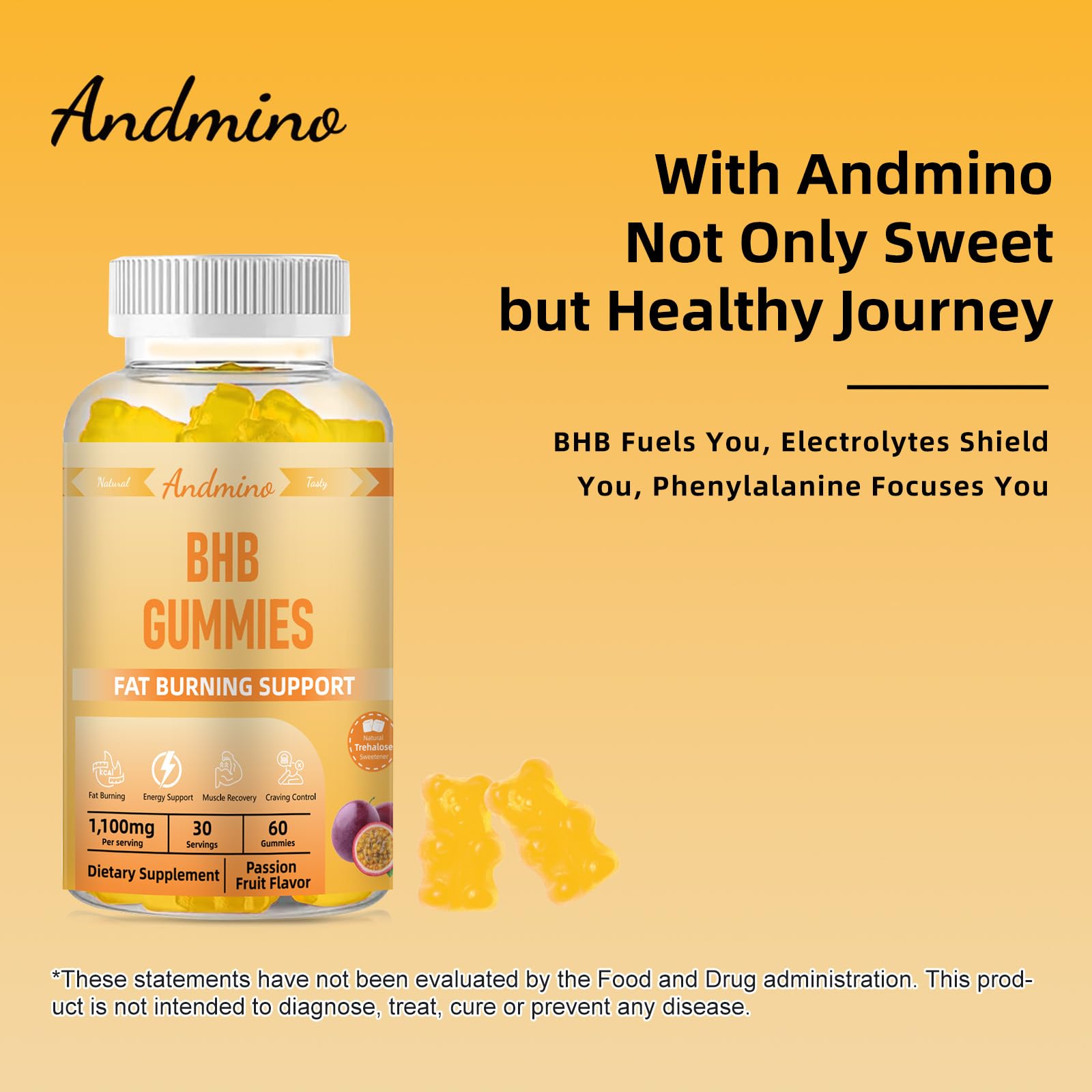 60-piece bottle of Keto Electrolyte Gummies for daily energy and vitality