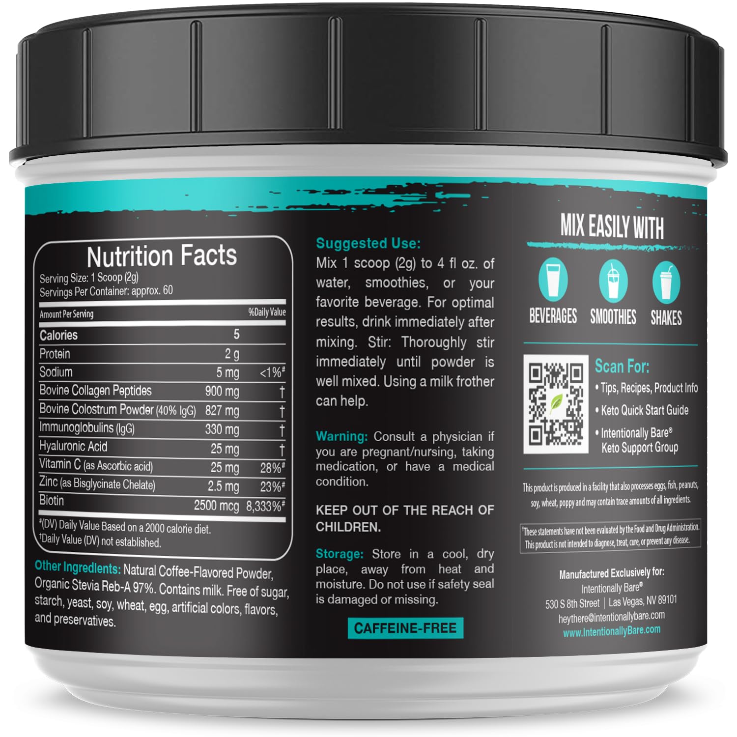 Keto-friendly, non-GMO collagen powder without artificial sweeteners