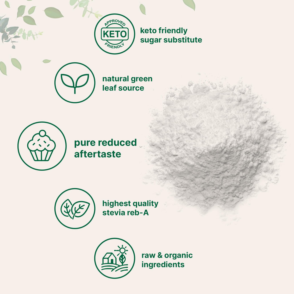 Keto-friendly, zero-calorie stevia powder