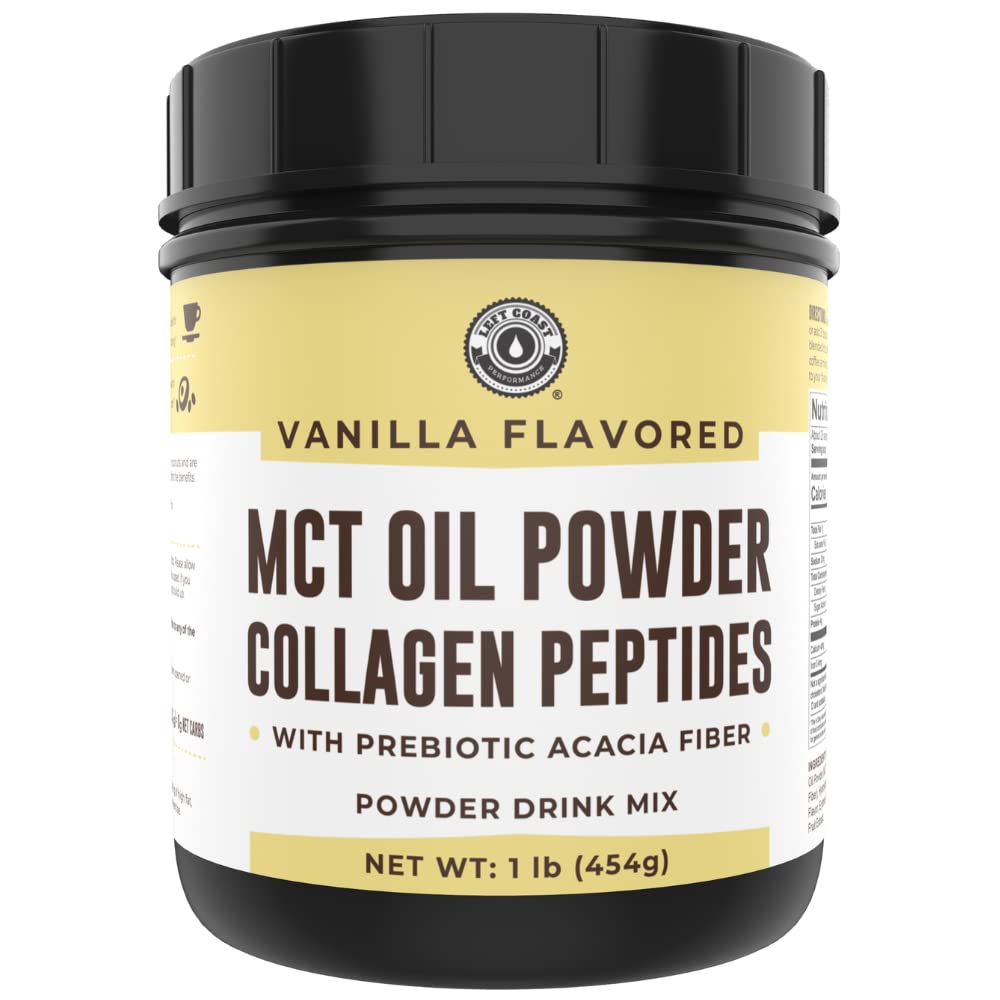 Keto MCT Oil Powder Vanilla 16oz front view