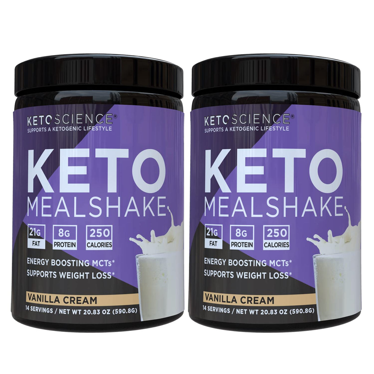 Keto Science Ketogenic Meal Shake vanilla bottle showcases creamy, energy-boosting fats.