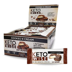 Keto Wise Fat Bombs Cookies N Cream packaging front view