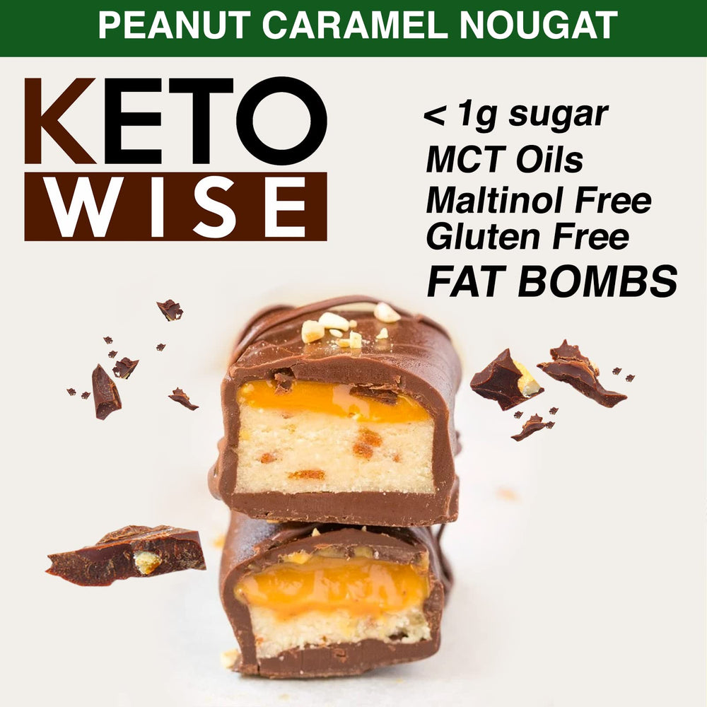 Cross-section of Peanut Caramel Nougat filling inside the fat bomb
