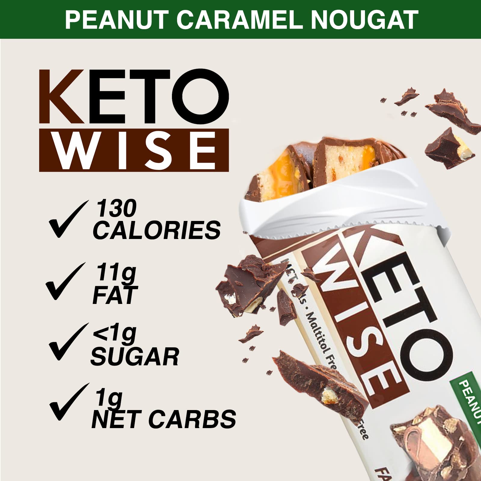 Kosher keto-friendly snack label on packaging