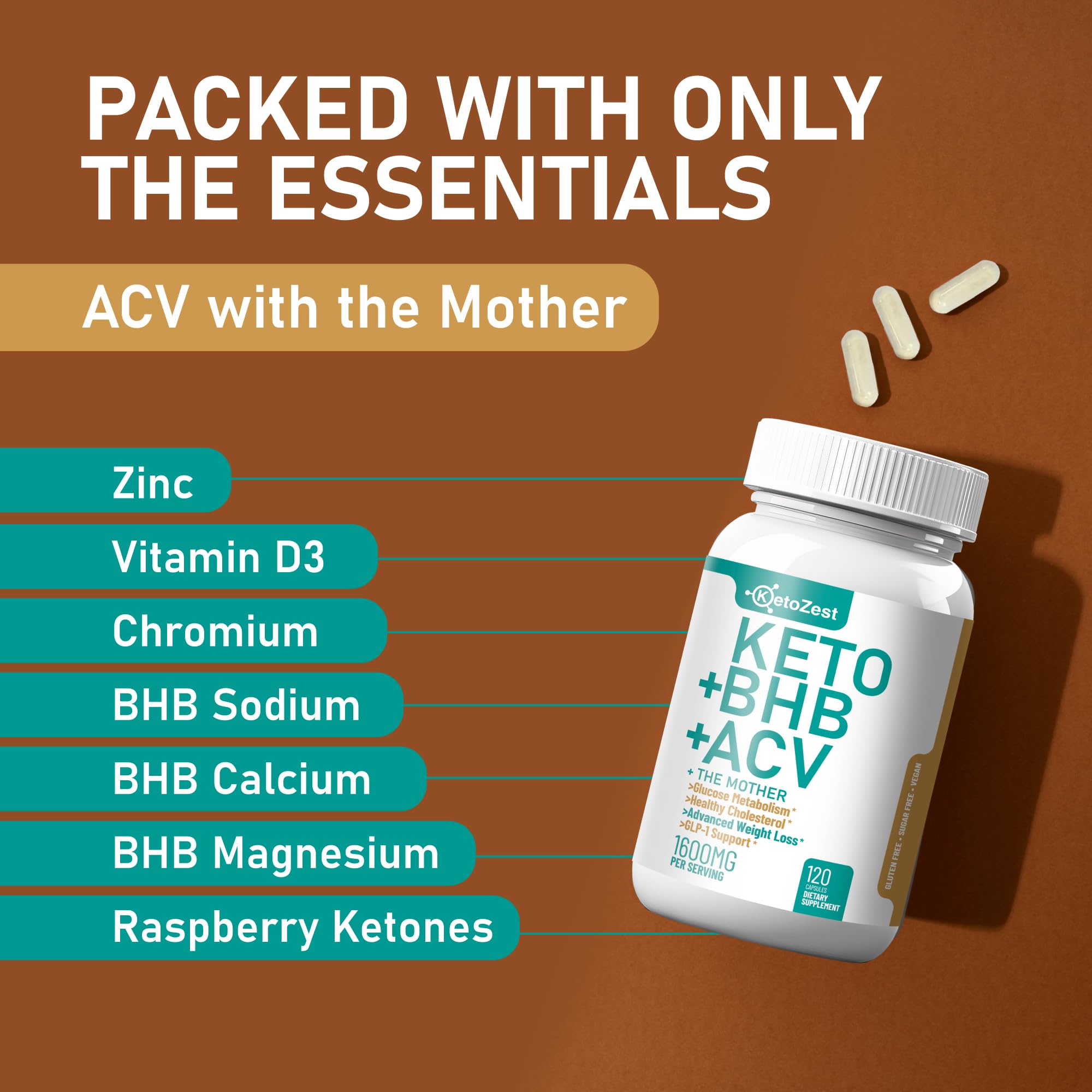 Product badges indicating Sugar-Free Gluten-Free Non-GMO Vegan