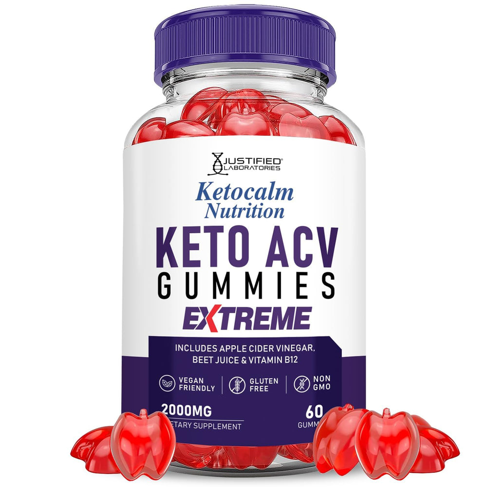 Justified Laboratories Ketocalm Keto ACV Gummies bottle on white background