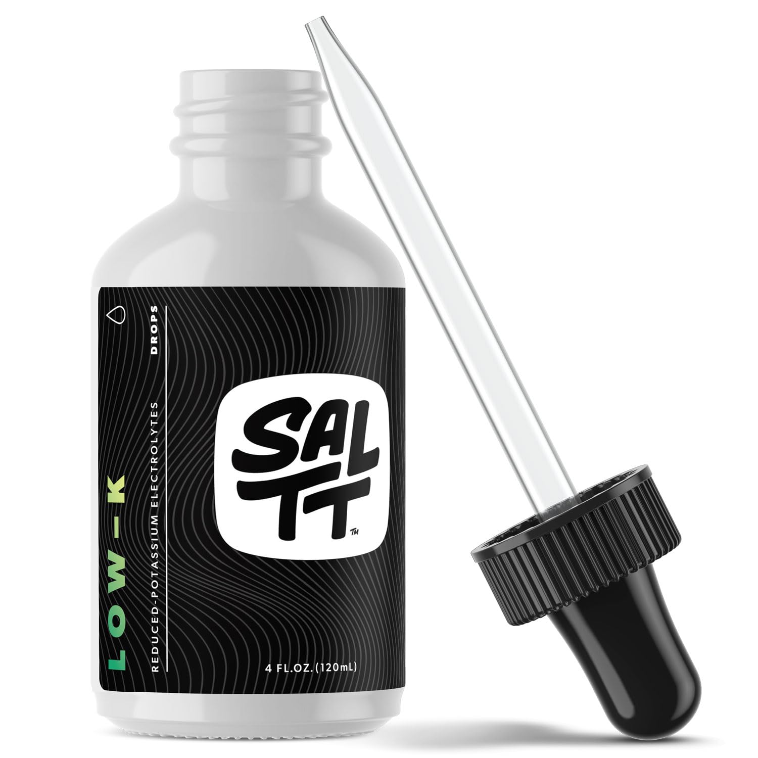 Keto Chow SALTT Low-K bottle close-up, highlighting electrolyte blend for fasting support