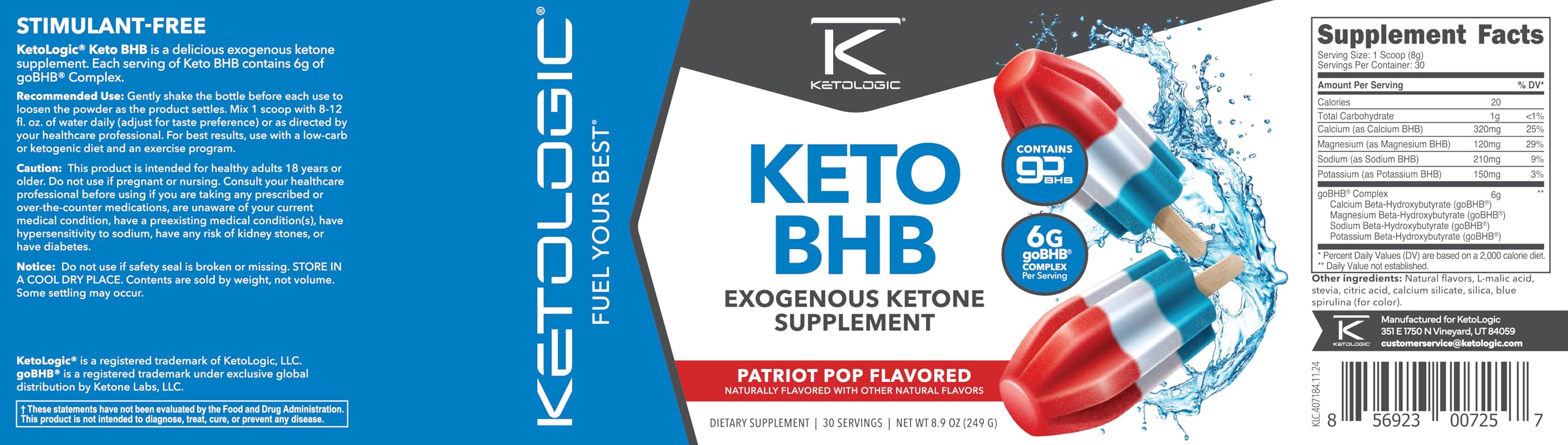 Independent third-party testing report for Ketologic BHB Patriot Pop