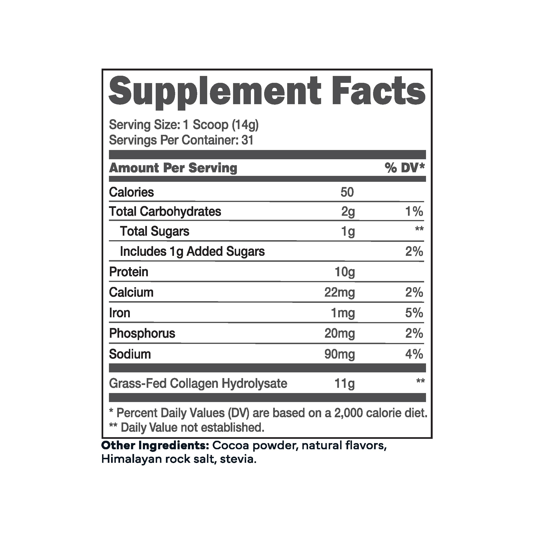 Scooped chocolate collagen powder for Ketologic