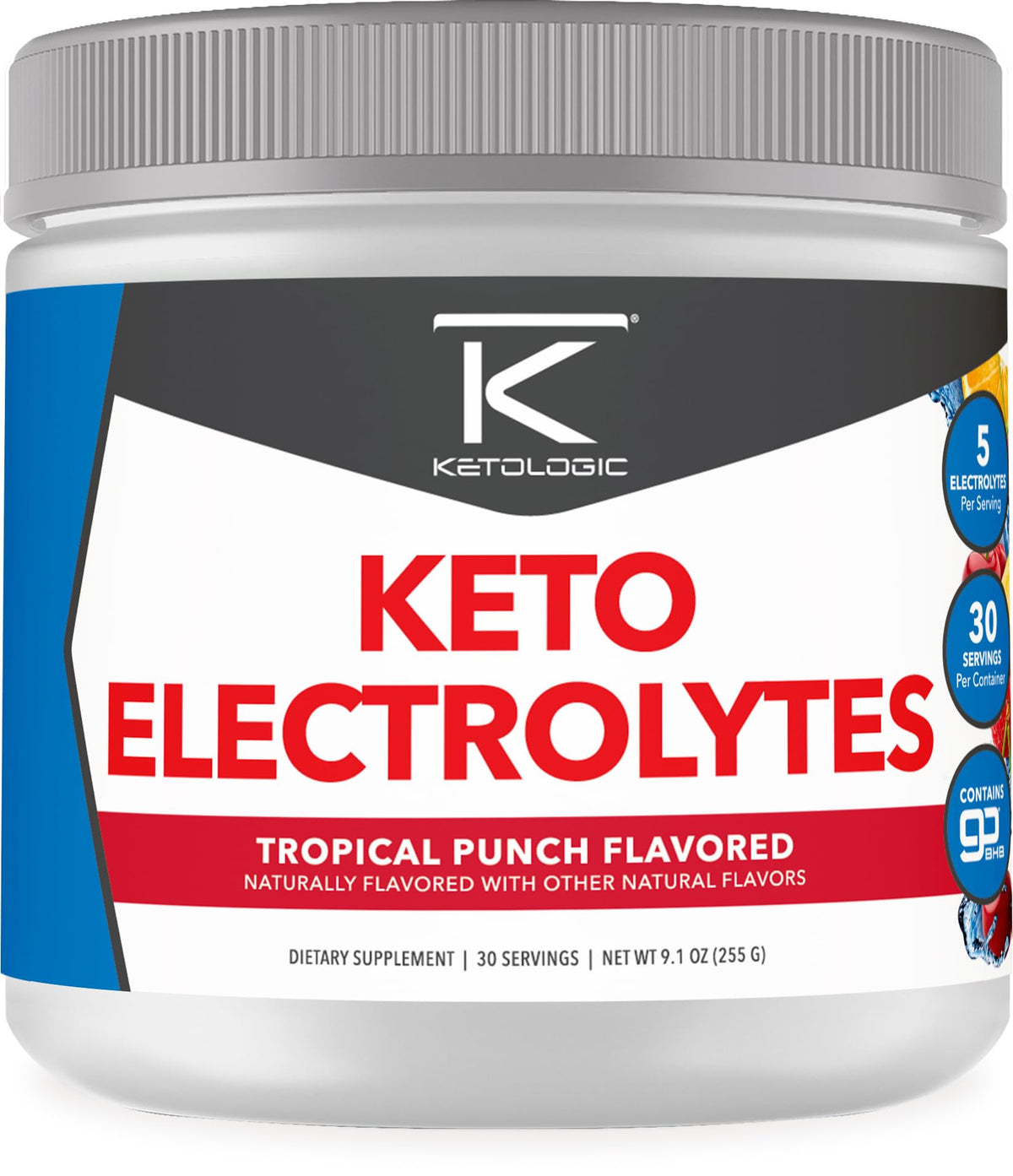 Ketologic Keto Electrolyte Powder Tropical Punch - front view