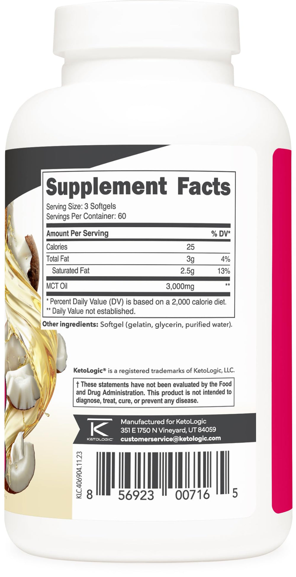 Independent ISO-accredited lab testing Ketologic MCT Oil Softgels