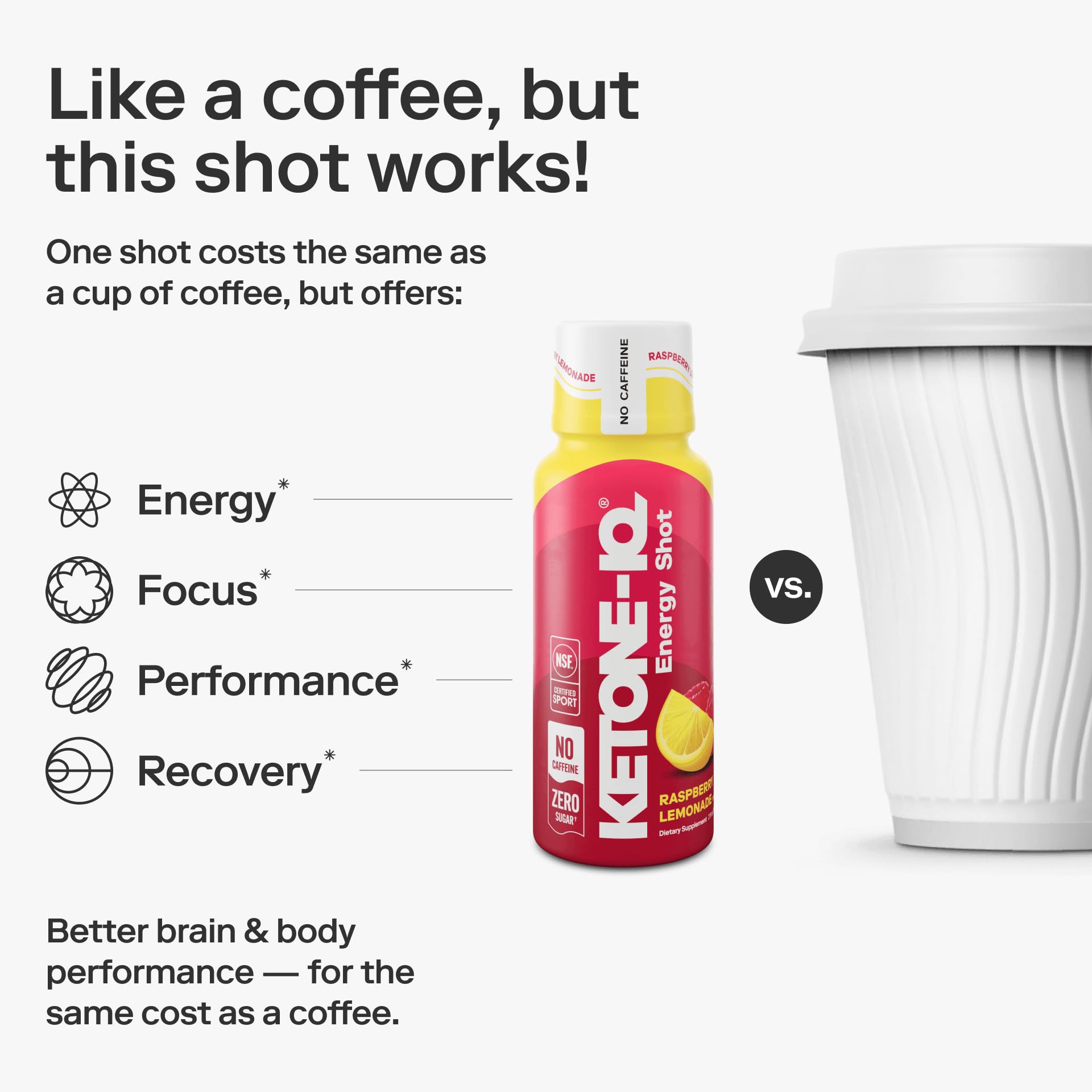 Bottle of Ketone-IQ No Caffeine Raspberry Lemonade