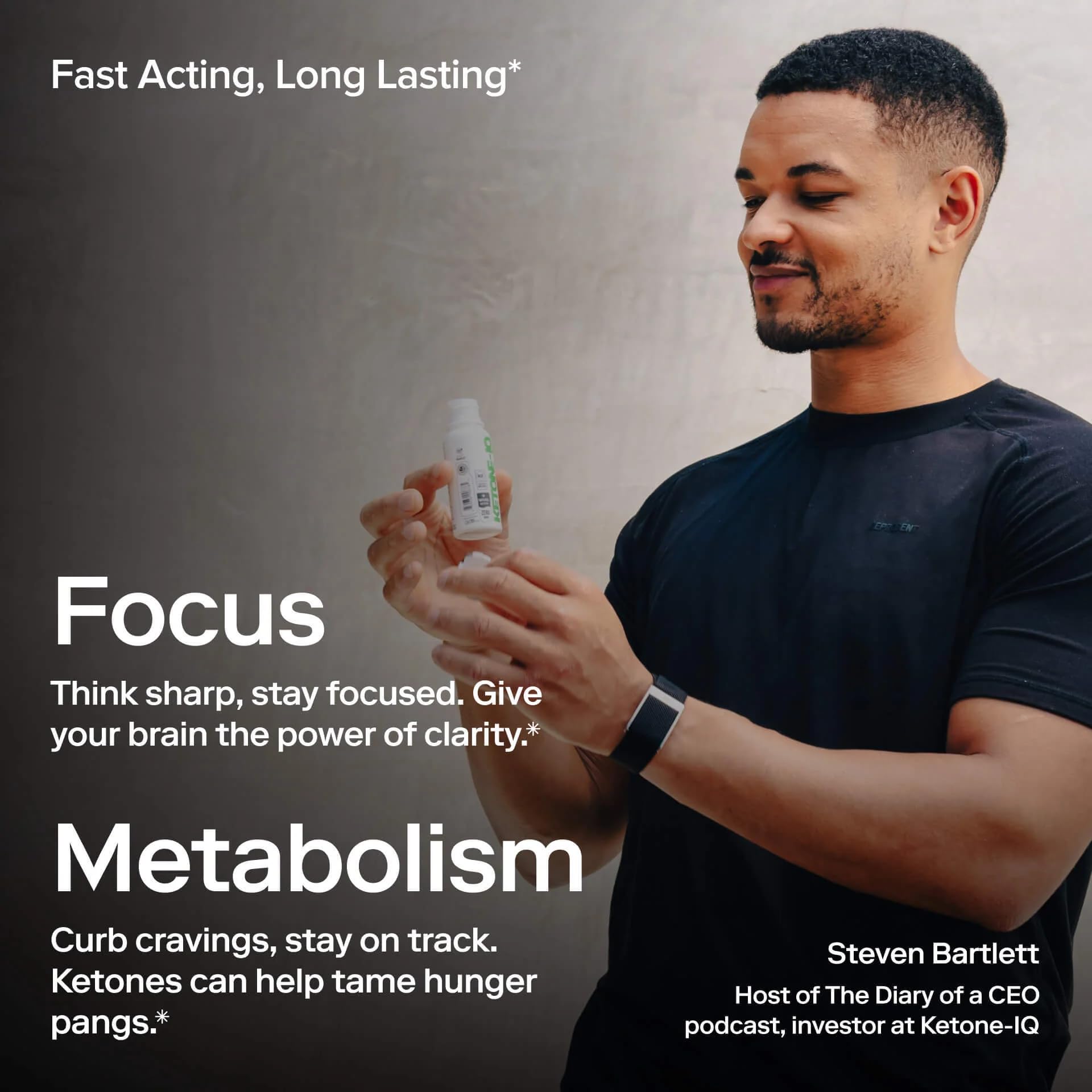 Ketone-IQ sin cafeína etiqueta frontal: información clara y transparente
