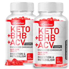 Front view of KetoZest Keto ACV BHB Gummies packaging