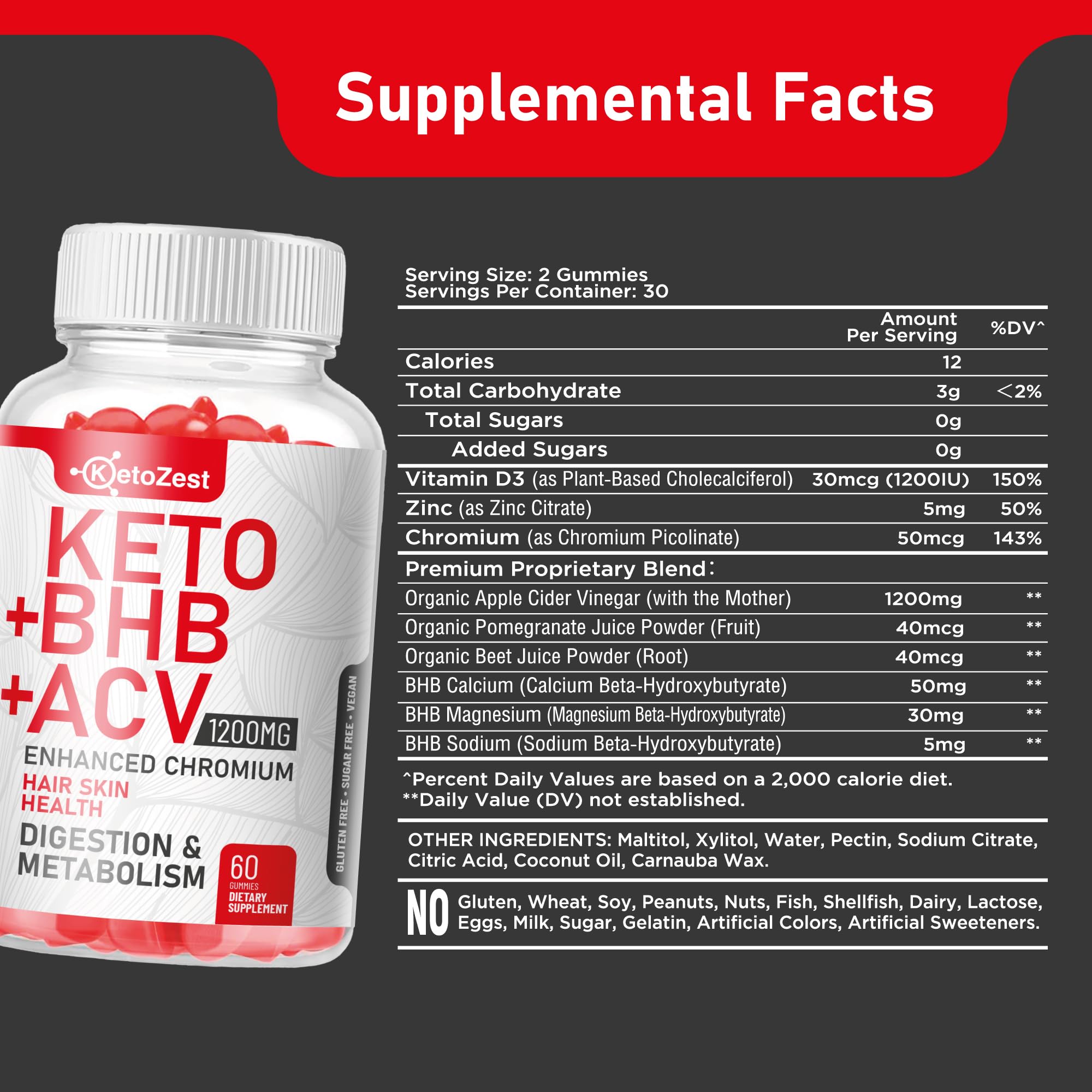 KetoZest Keto ACV BHB Gummies Packaging