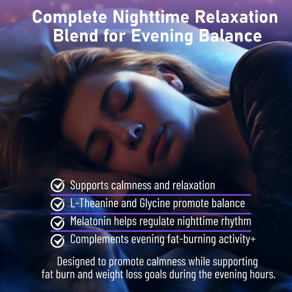 Calming blend featuring L-Theanine, Glycine, and Melatonin