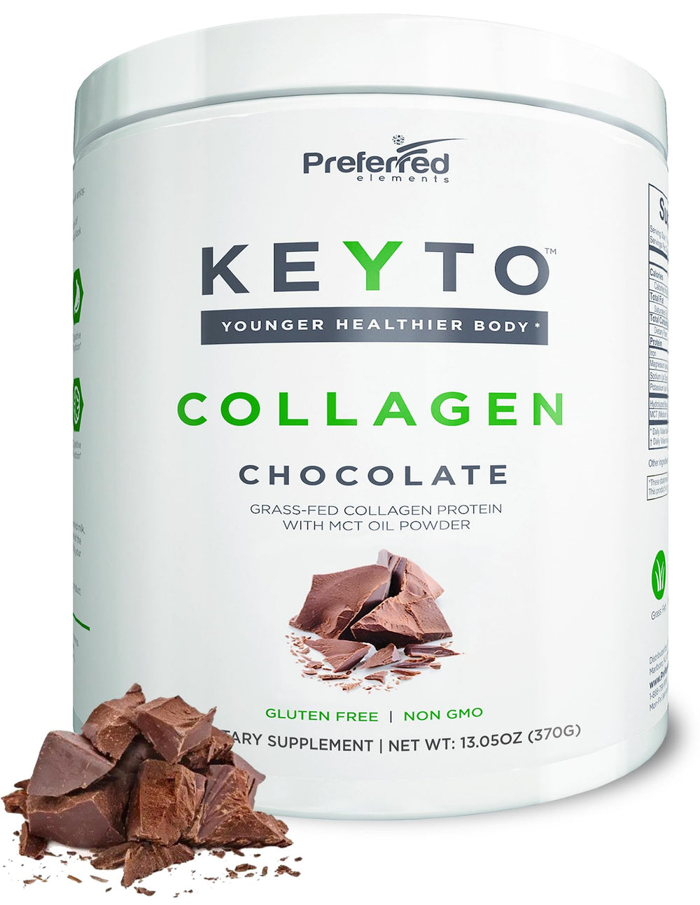 KEYTO Keto Collagen Chocolate flavor front packaging