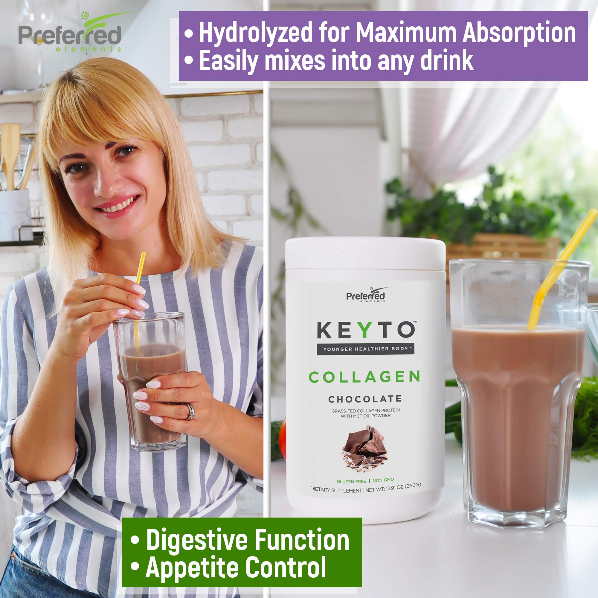 Ingredients: grass-fed hydrolyzed collagen peptides and C8/C10 MCT oil