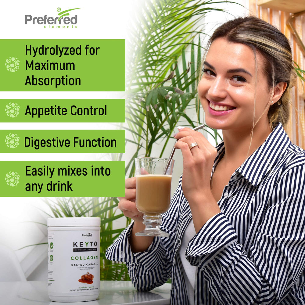 KeyTO Keto Collagen Salted Caramel packaging and container