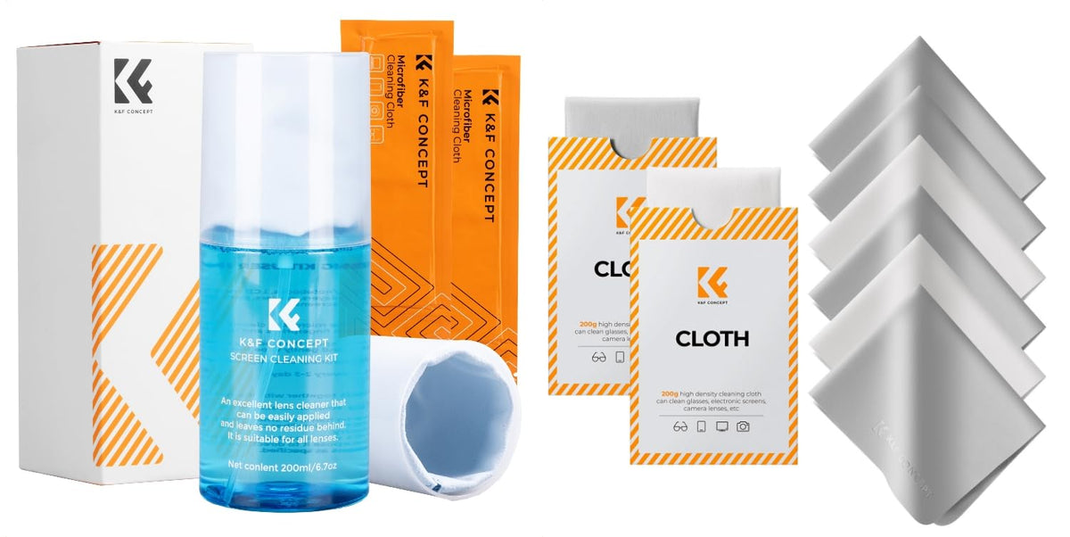 K&F Concept microfiber lens cleaning cloth – close-up edge-cut design