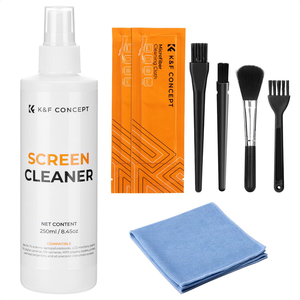 Non-drip gel-based screen cleaner spray applying to a screen