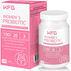 KFG Women's Probiotic bottle showing 100B CFU and 21 strains