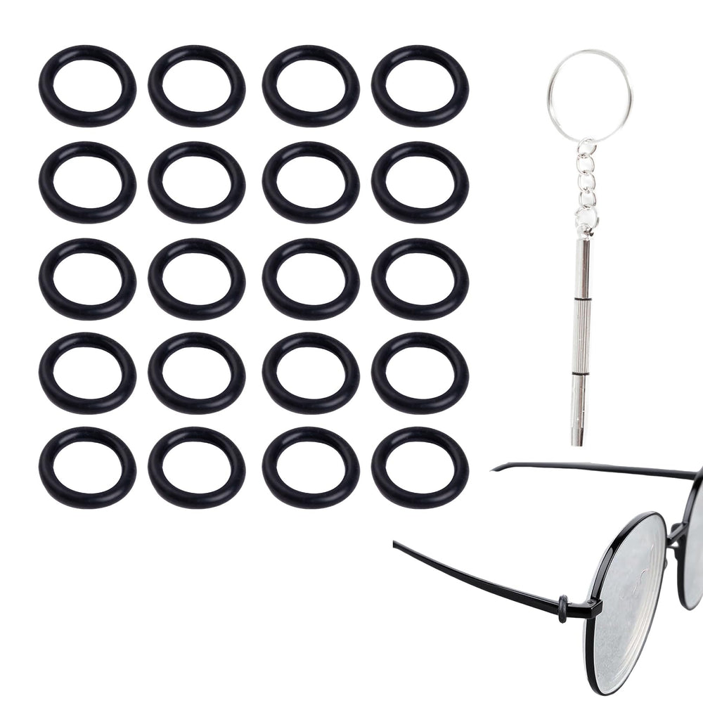 10 pairs of black silicone eyeglass hinge rings for tight fit