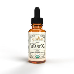 Khroma Yeast X organic yeast support bottle with herbal label