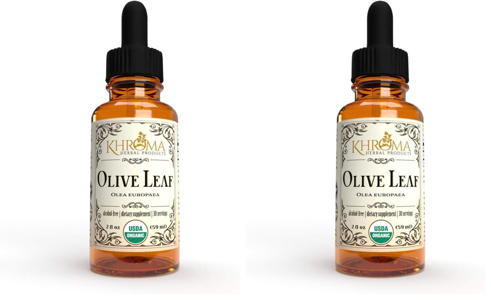 Khroma Organic Olive Leaf Liquid 2 oz bottle in pack - front label