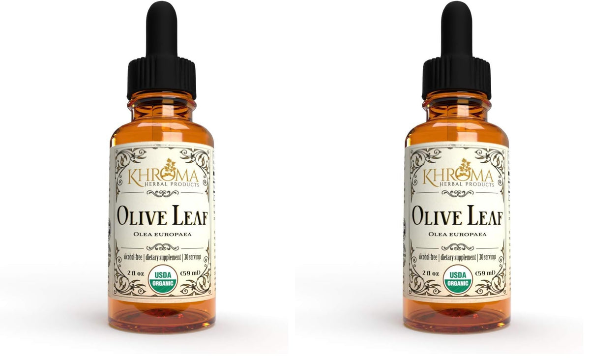Khroma Organic Olive Leaf Liquid 2 oz bottle in pack - front label