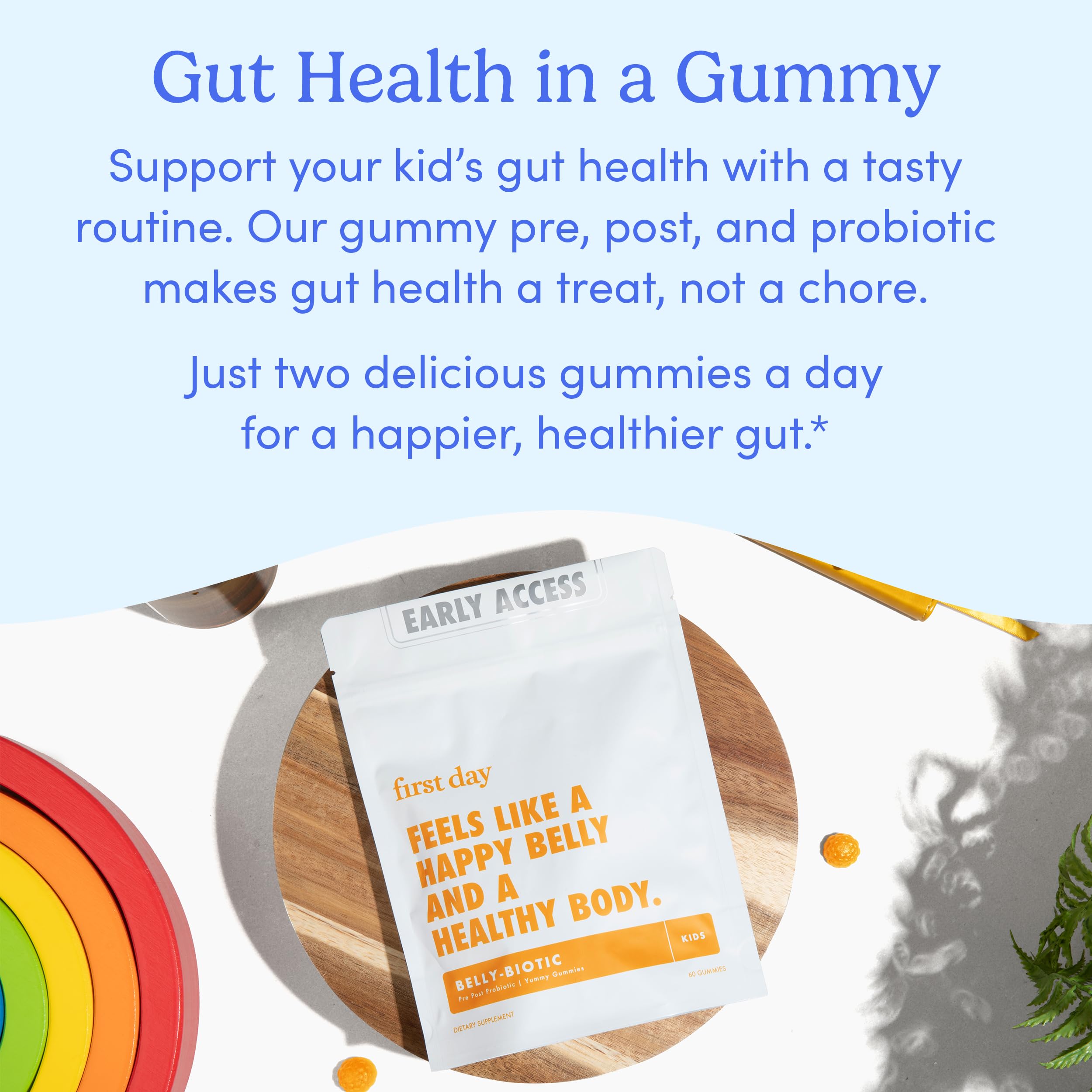 Gummy supporting kids' oral health and dental wellbeing