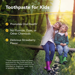 Close-up of Kid-e-kare Strawberry Toothpaste tube