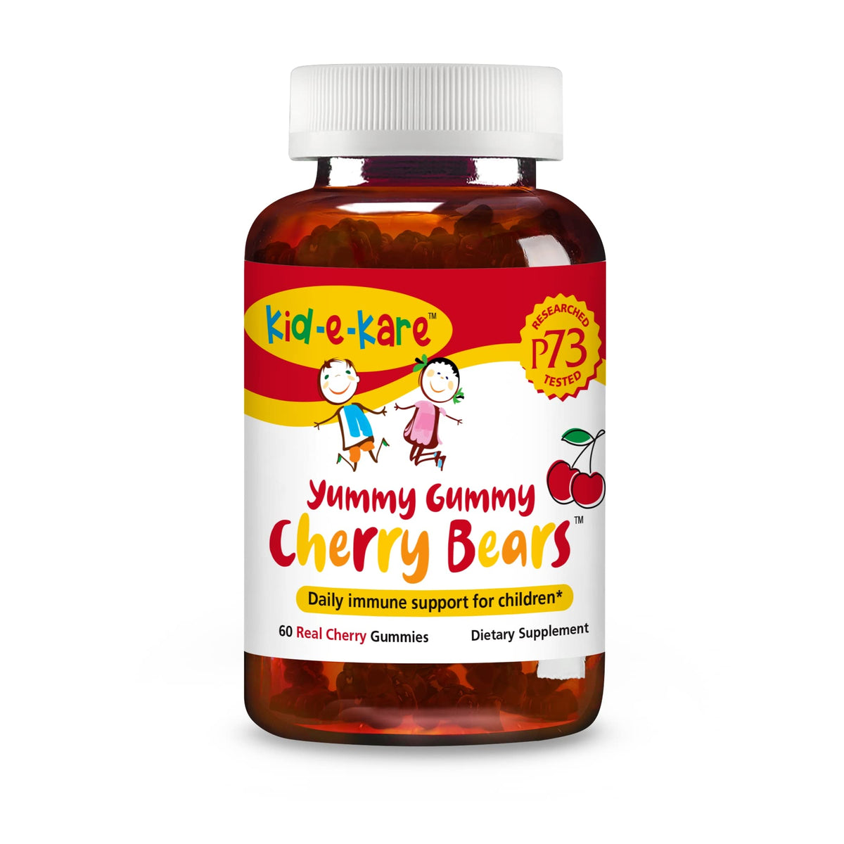 Kid-e-kare Yummy Gummy Cherry Bears bottle with 60 real cherry gummies