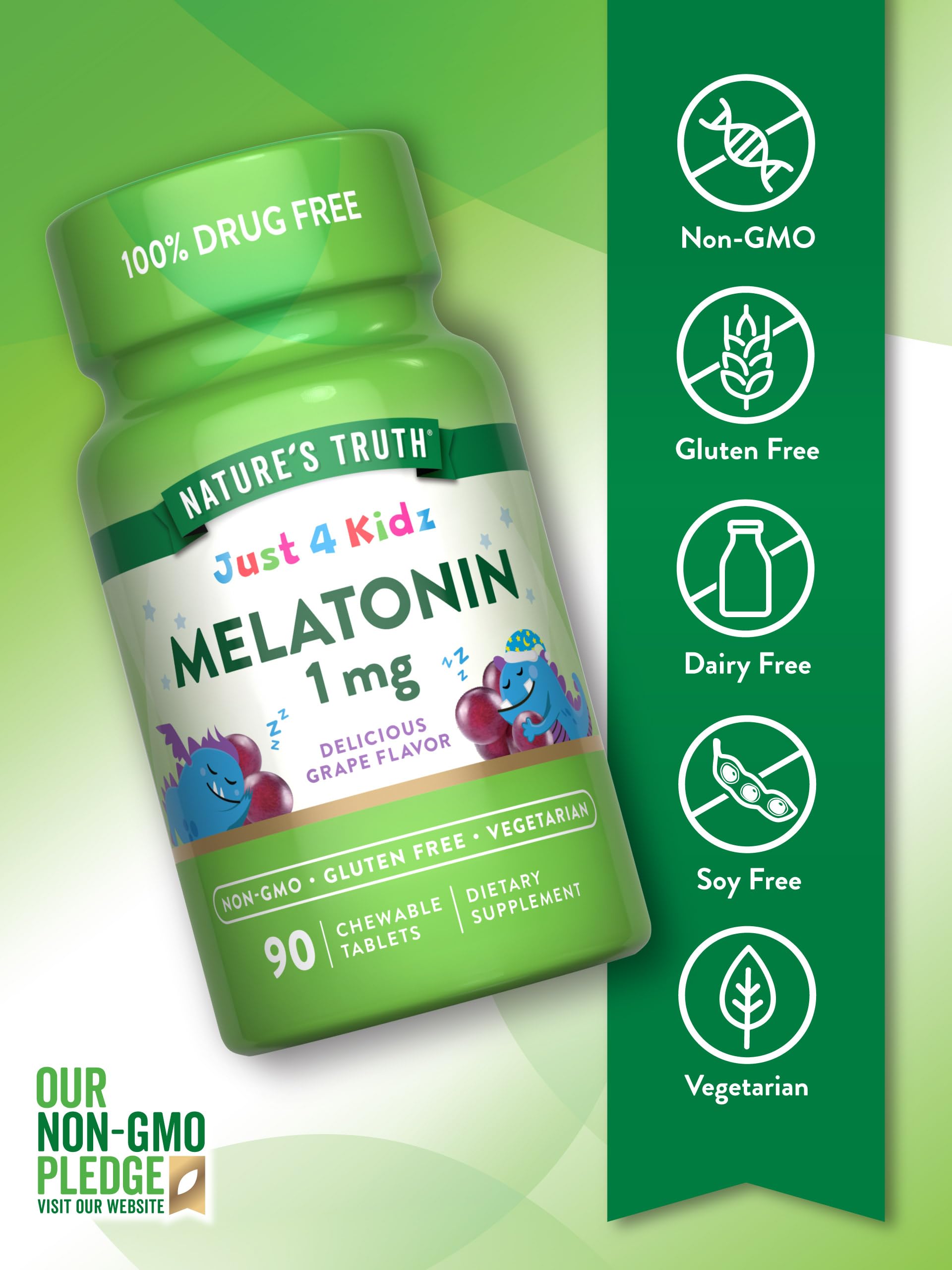 Grape-flavored melatonin chewables for children