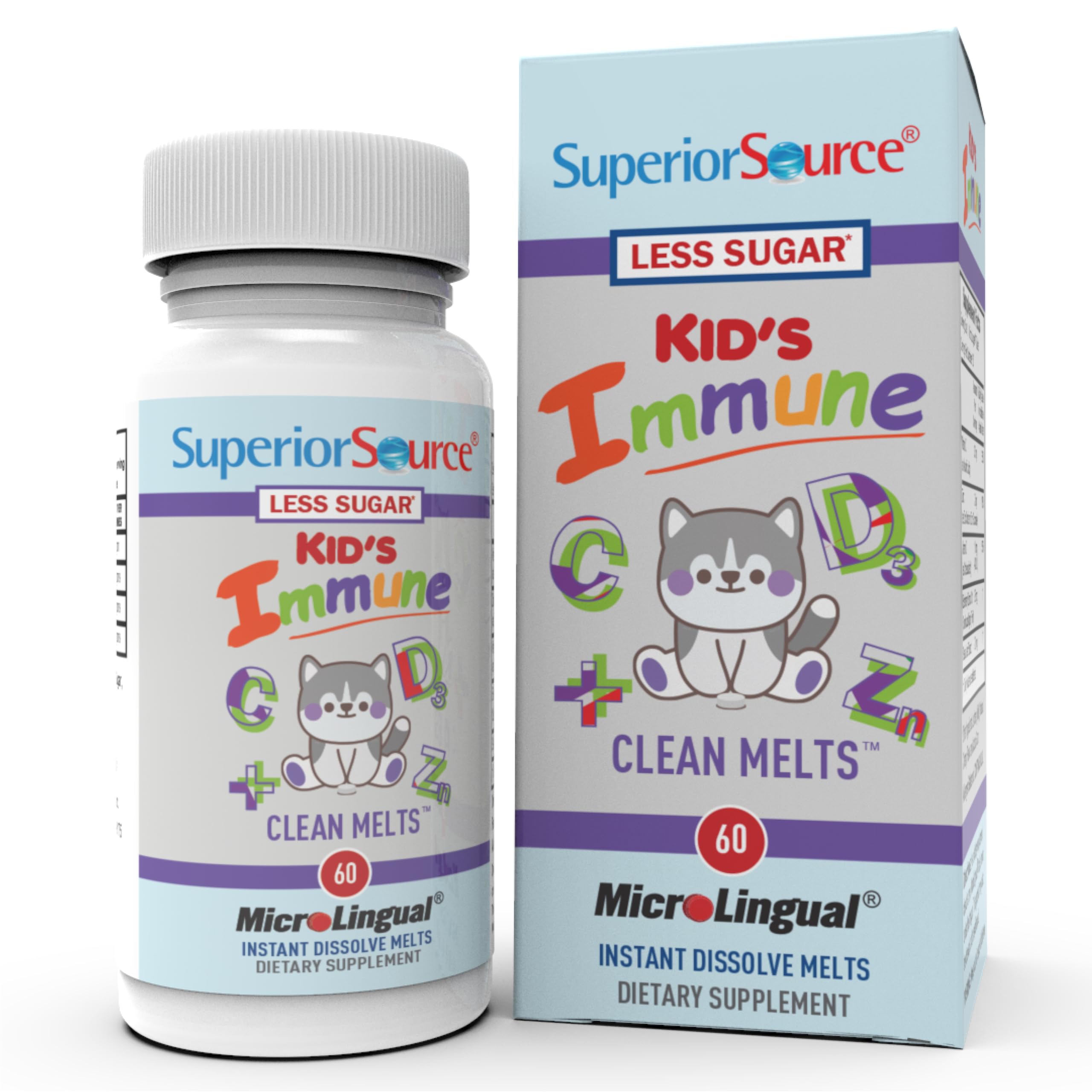 Front packaging view of Superior Source Kid's Immune Clean Melts